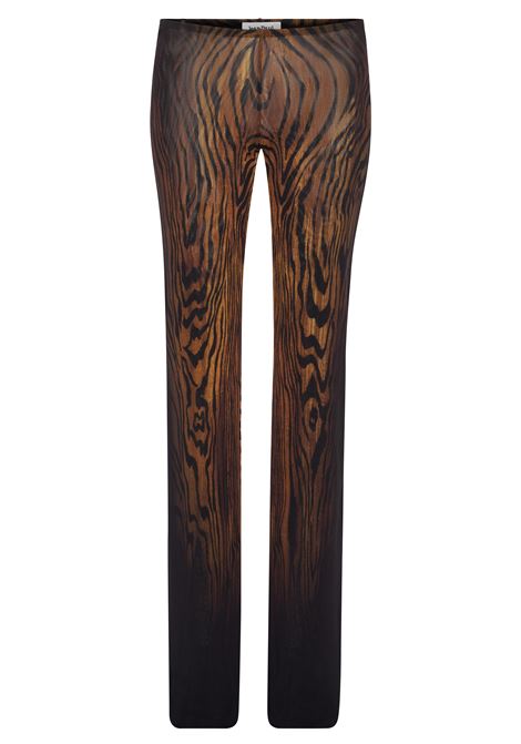 pantaloni mesh printed wood donna neri e marroni JEAN PAUL GAULTIER | 25/03-W-TR020-M002P0060